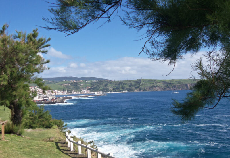 Blick zurück nach Horta & Hafen