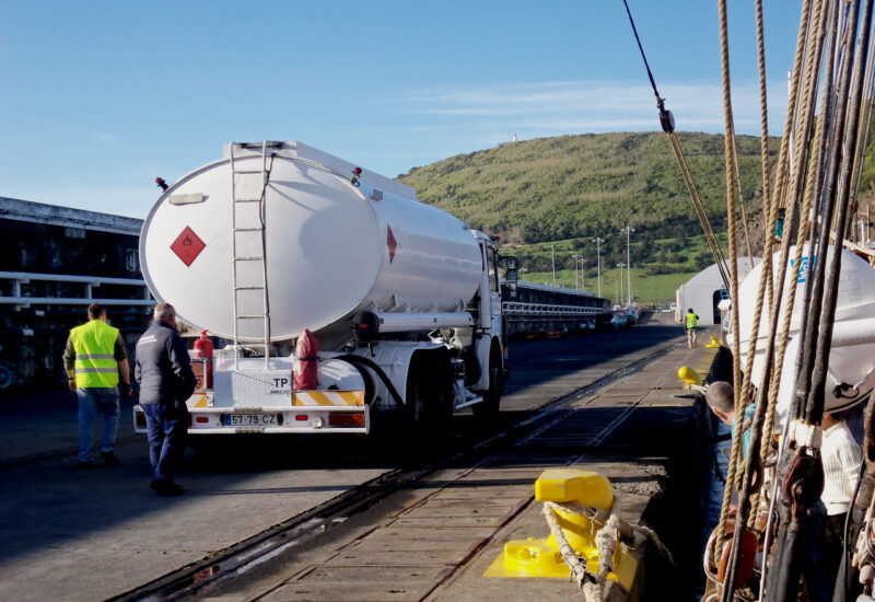 Der Schlauch wird ausgelegt